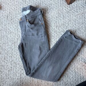 7 for All Mankind grey straight leg denim.